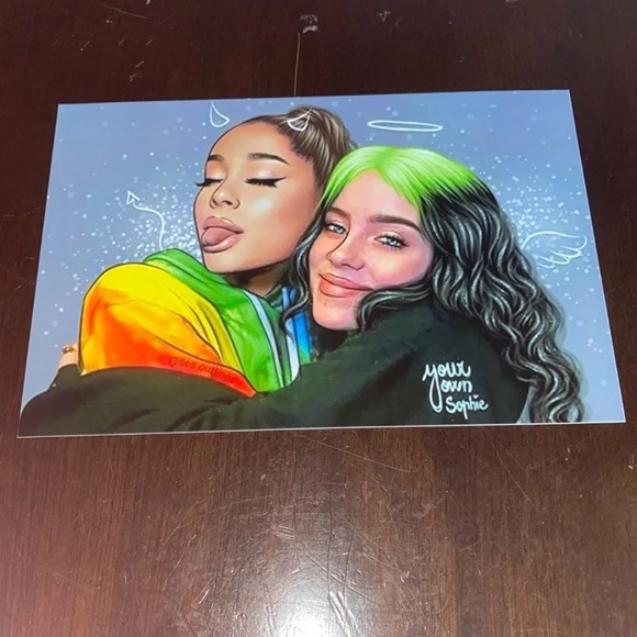 Ariana Grande Other - Billie Eilish and Ariana Grande Drawing